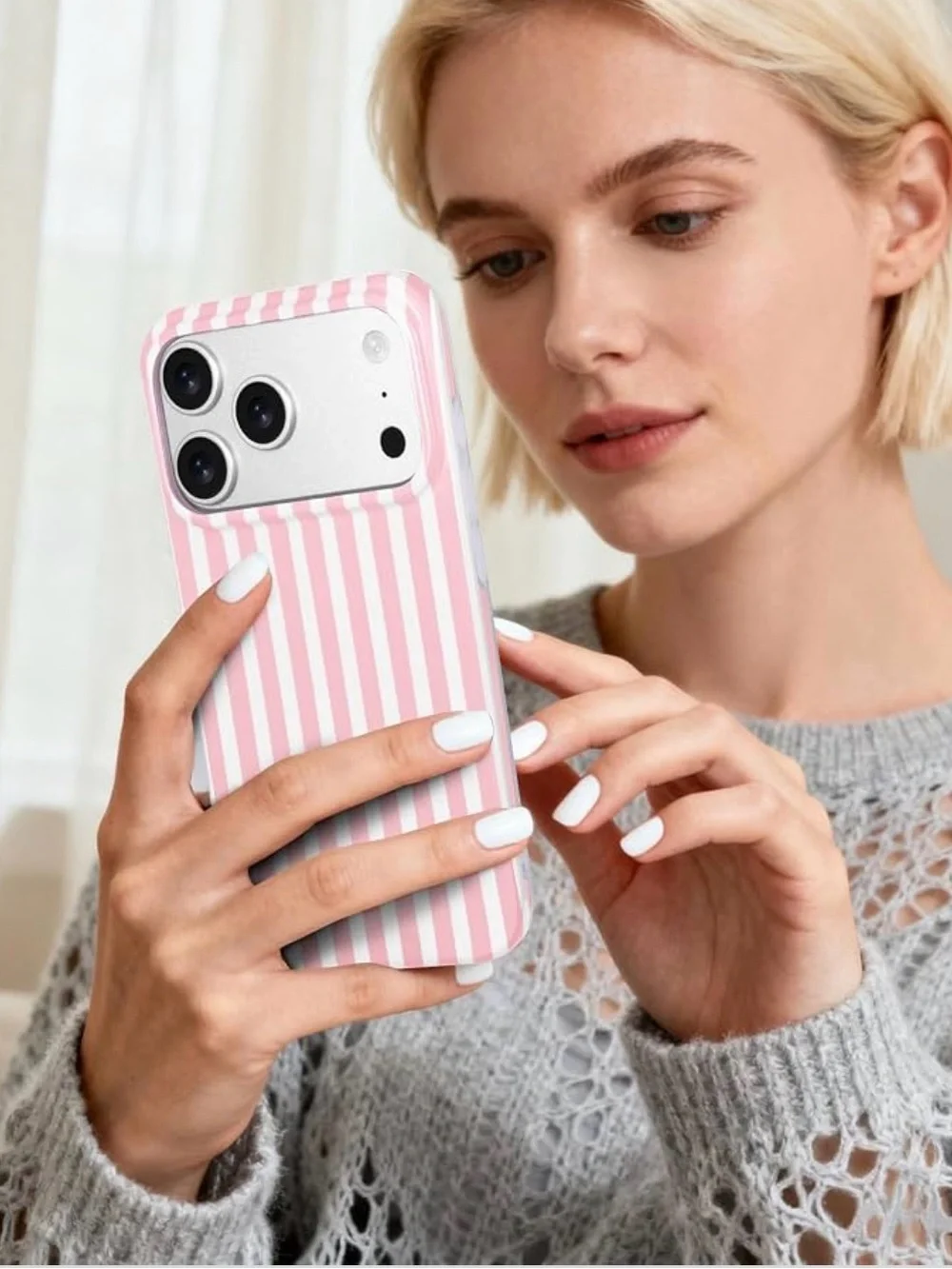 New Open Bag Compatible with iPhone 17 Pro Max Case, with Aesthetics Striped